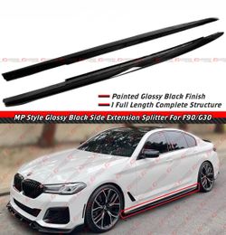 17-23 BMW G30 530i 540i MP Style Gloss Black Side Skirt Extensios