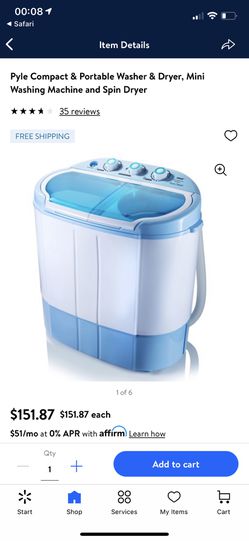 Pyle PUCWM22 Compact Portable Washer and Spin Dryer