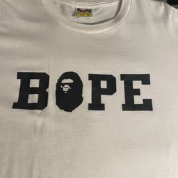 Bathing Ape Font White Tee Shirt