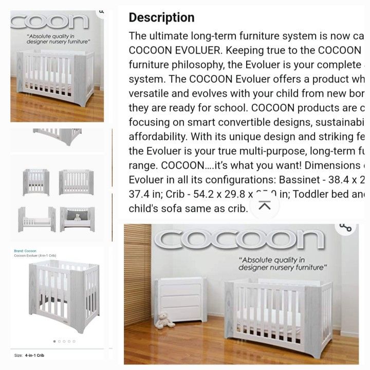 New Baby Crib Bed Infant Convertible 