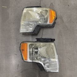 2009 to 2014 Ford F-150 F150 Left+Right Halogen Headlights V5109 DW