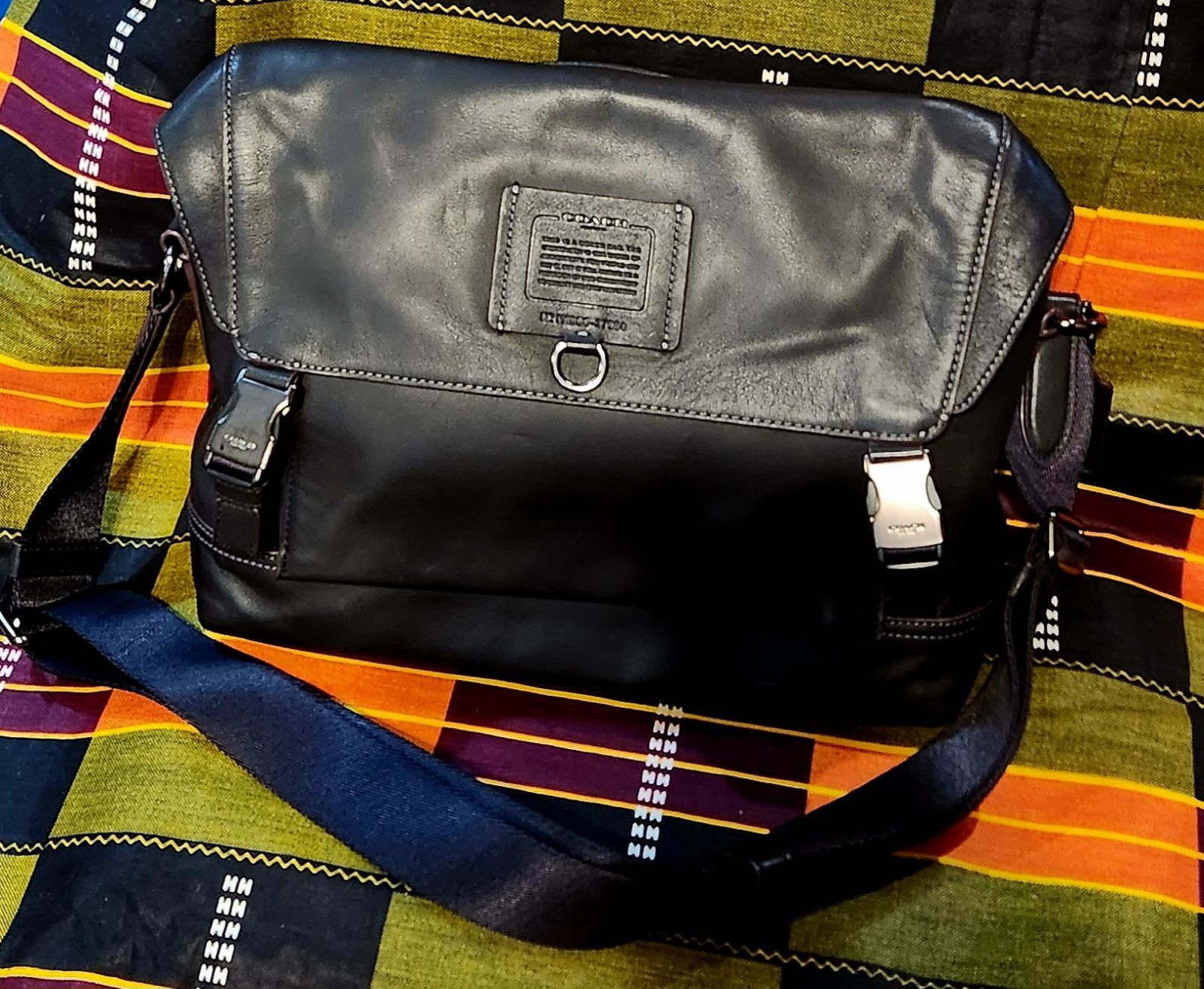 Coach Black Leather Messenger Bag
