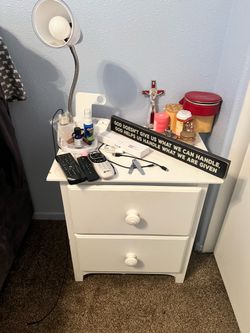 White two drawer nightstand perfect condition