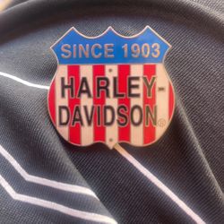 Harley Davidson Pin RED WHITE and BLUE Since 1903 Motorcycle Vest Pin Badge Lapel Hat Pin