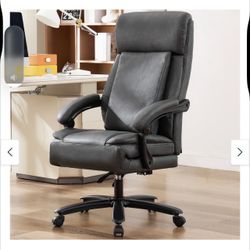 Faux Leather Executive Chair Reclining Chair, Swivel Heavy Duty Task Desk Chairs, Black
