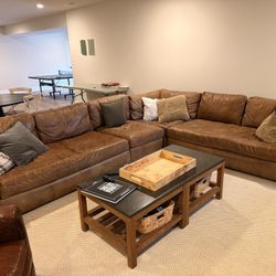 Restoration Hardware Maxwell leather sectional