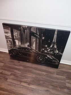 Large Canvas Wall Art Paris Night Scene