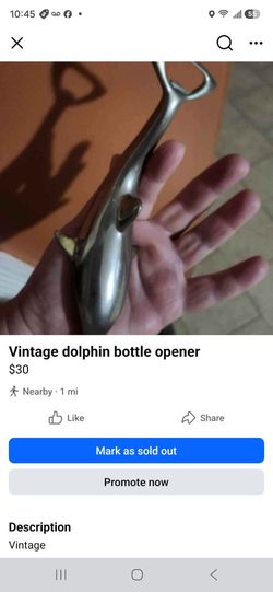 Vintage  dolphin bottle opener