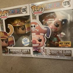 Funko Pop Exclusive Anime One piece Armored Luffy Buggy The Clown 