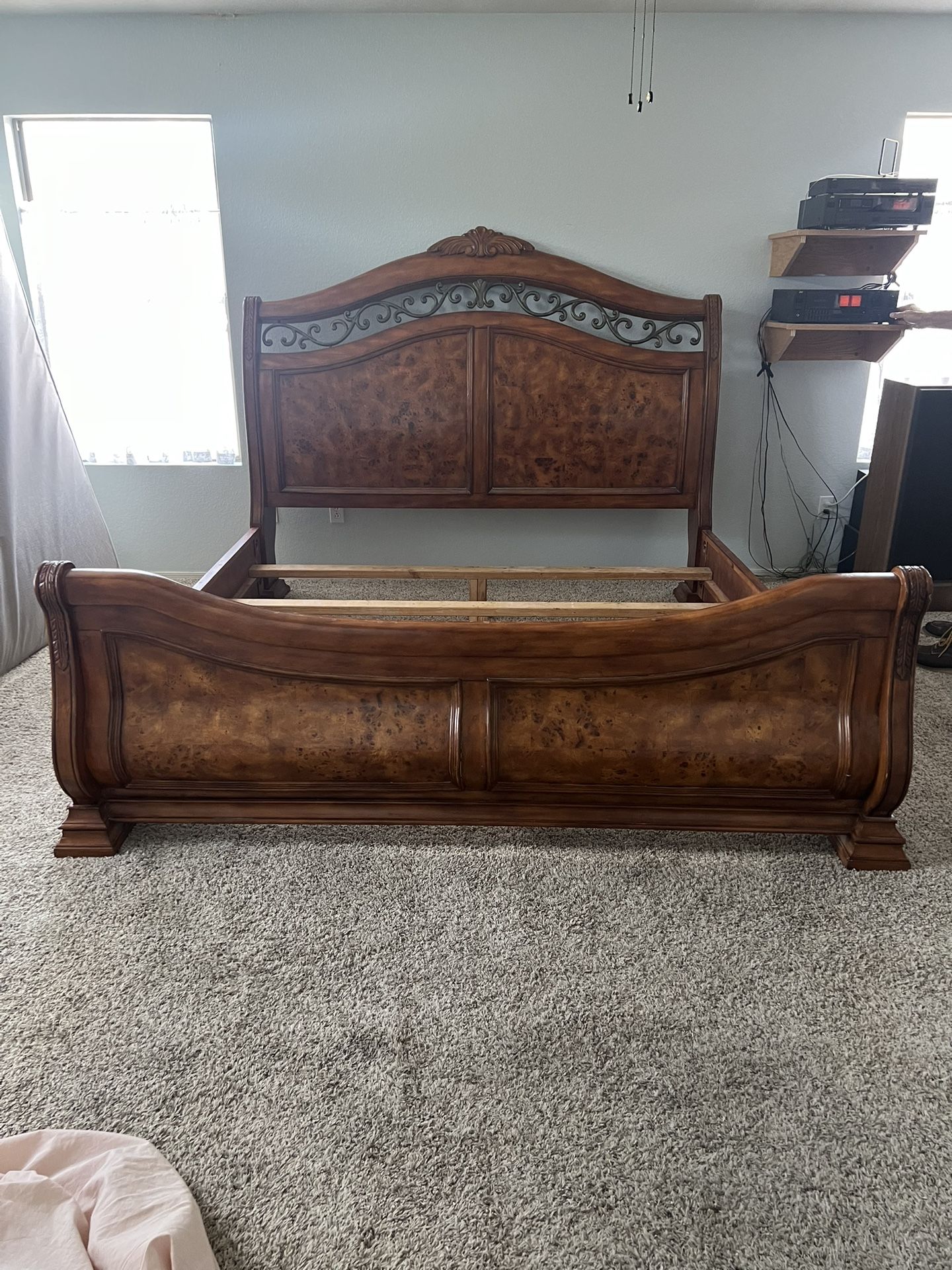 King Sleigh Bed And Dresser With Mirror