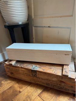White Hinged Wood Box