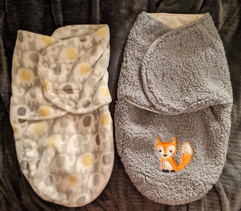 2 Warm Fleece Baby Wraps (Not Swaddles)