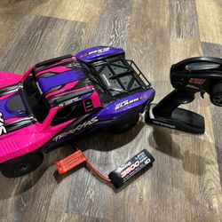 Traxxas Mini Slash® Brushless 1/16 4WD RTR Short Course Truck (Pink) – Mint Condition
