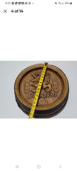 Vintage LIGHTS UP !! Lowenbrau Beer Barrel Wall Decor Beer Advertisement Sign