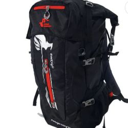 Free Knight 50L Waterproof Steel Frame Outdoor Hiking Backpack (Black/Red