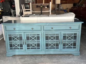 Blue Console Table With Matching End Tables