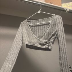 Front cross long sleeve top