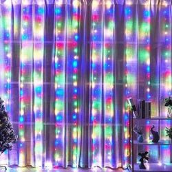 300LED Multicolor Fairy Curtain Lights With Remote 8 Modes Timer For Bedroom, 9.8x9.8Ft USB Plug In Christmas Fairy String Hanging Lights For Outdoor,