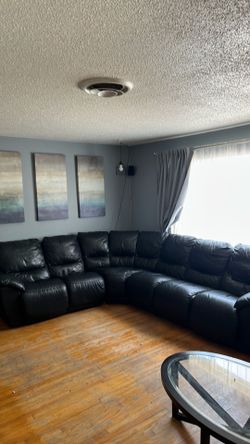 Leather couch sectional