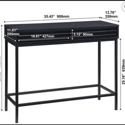 Brand New 35ln. Black Wood Console Table