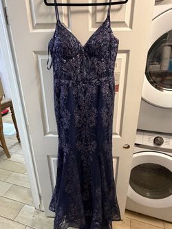 Navy Blue Mermaid Style Prom Dress