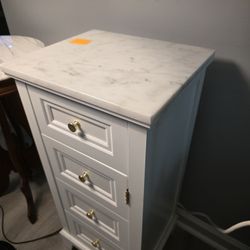 Home Decorators Collection Bathroom Side Cabinet w/ Marble Top