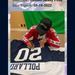 Tony Pollard Signed Jersey Coa