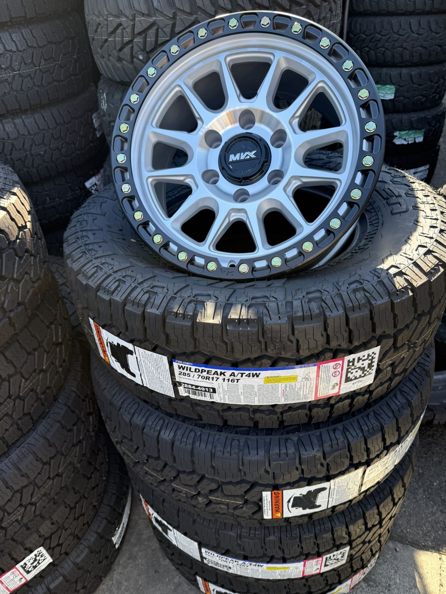 17 MVX WHEELS / FALKEN 285/70R17 TIRE/ PACKAGE DEAL FOR SALE!!!!