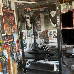 Rogue Squat Rack, Reverse Hyper, Free Weights 