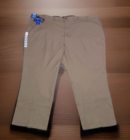 Men's Haggar Cool Right Performance Flex Wrinkle Free Classic Fit Pants Size 54