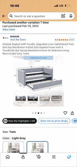 Trundle bed with mattress