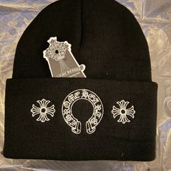 Black chrome hearts beanie
