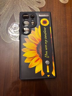 Sunflower Phone Case with Wrist Strap