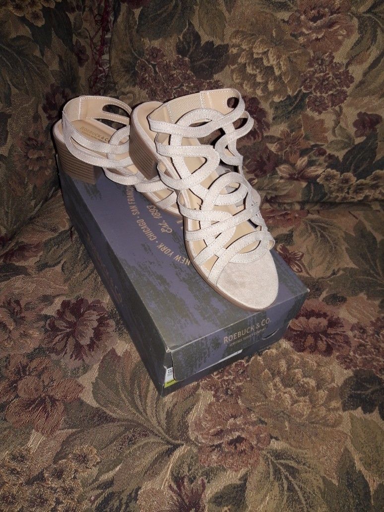 New Suade Nude Color Sandals. Size 9