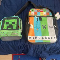 minecraft backpack and lunch bag