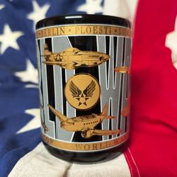 WWII US Army Air Corps Vintage Mug - Real Gold Foil- Mint w/ Tag