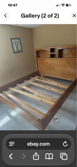 California King all alder wood library headboard and bedframe