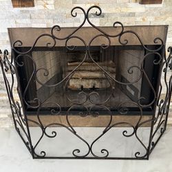 Fireplace Screen, Bronze Metal