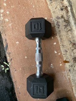Pair of 10 lbs rubber dumbbells