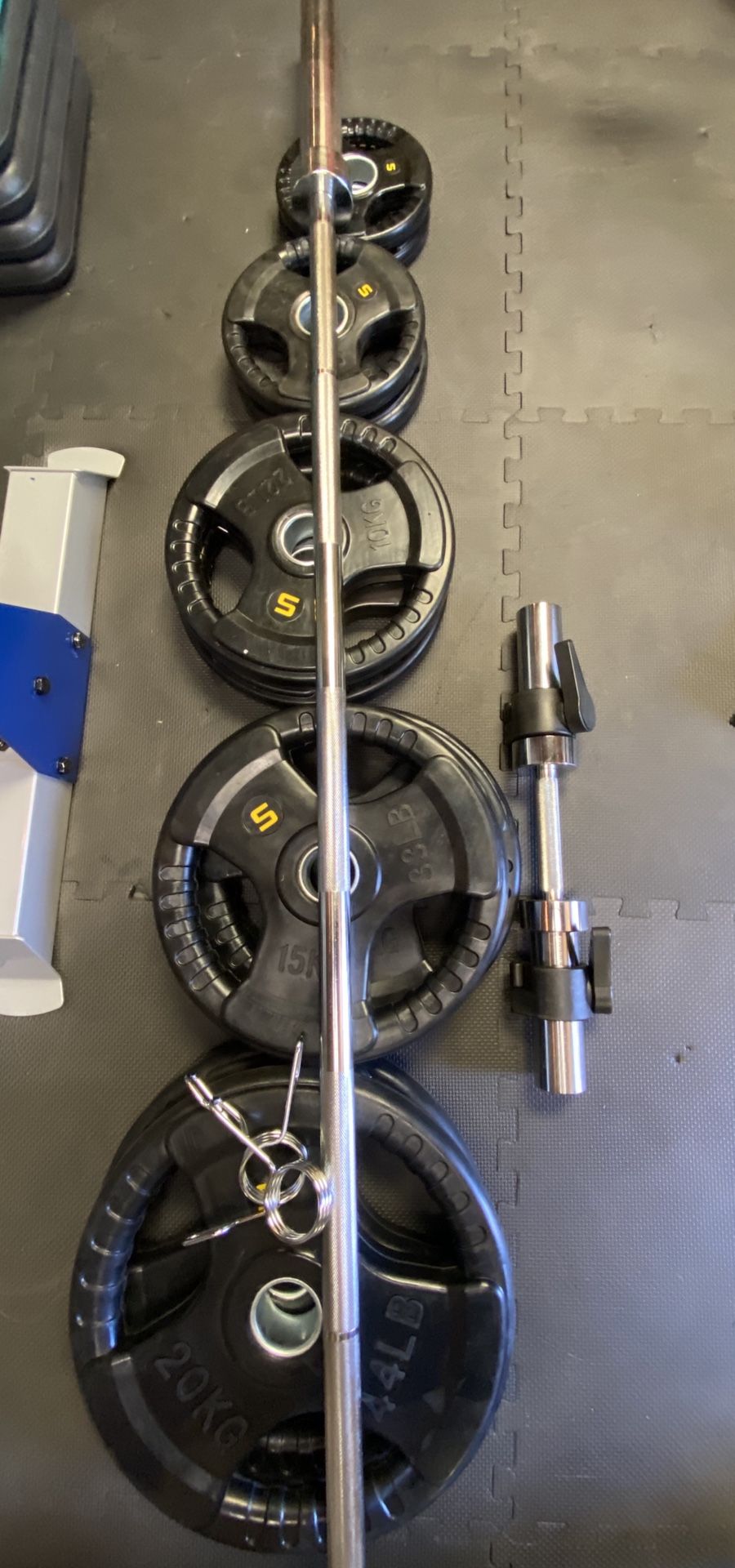 230 lbs of Olympic Weights - Rubber Coated