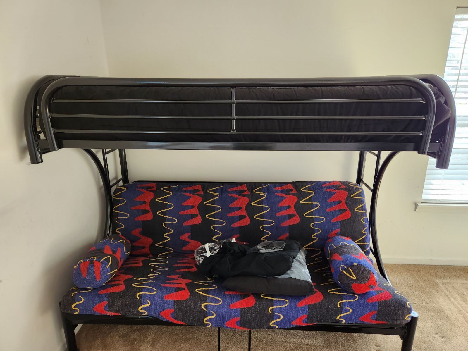 Twin Bunk Bed With Double Bed Futon/Couch