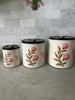 Vintage Decoware Metal/Tin Canister Set
