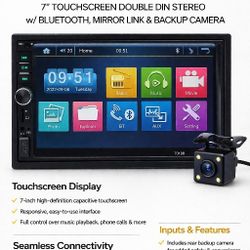 Blurred Vision Audio BV-7018B
7” Touchscreen Double DIN Car Stereo w/ Bluetooth, Mirror Link