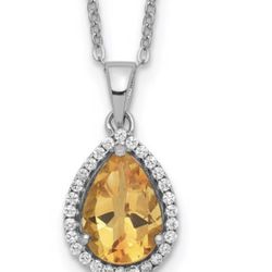 Sterling silver November necklace