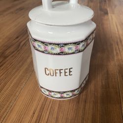Antique 1920s Victorian China Coffee Canister Germany 