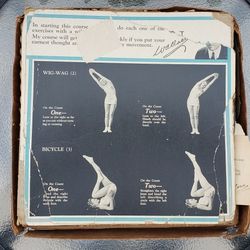 Vintage Antique Wallace Physical Exercise Record Set Albums 1948 Bodybuilder