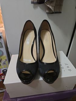 Coach Signature Platform Peep-Toe Heels