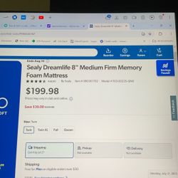 Full/double Size  Sealy 8 Inch Memory foam mattress