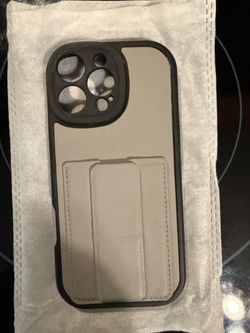 IPhone 16 Pro Max Wallet Case With Kickstand Gray Black