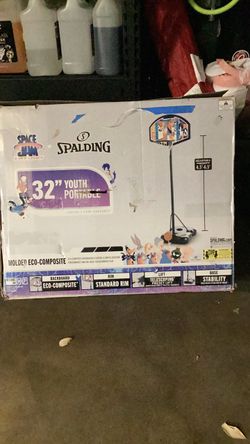 Unused still completely in box Spaulding space jam 32 portable basketball stands pole